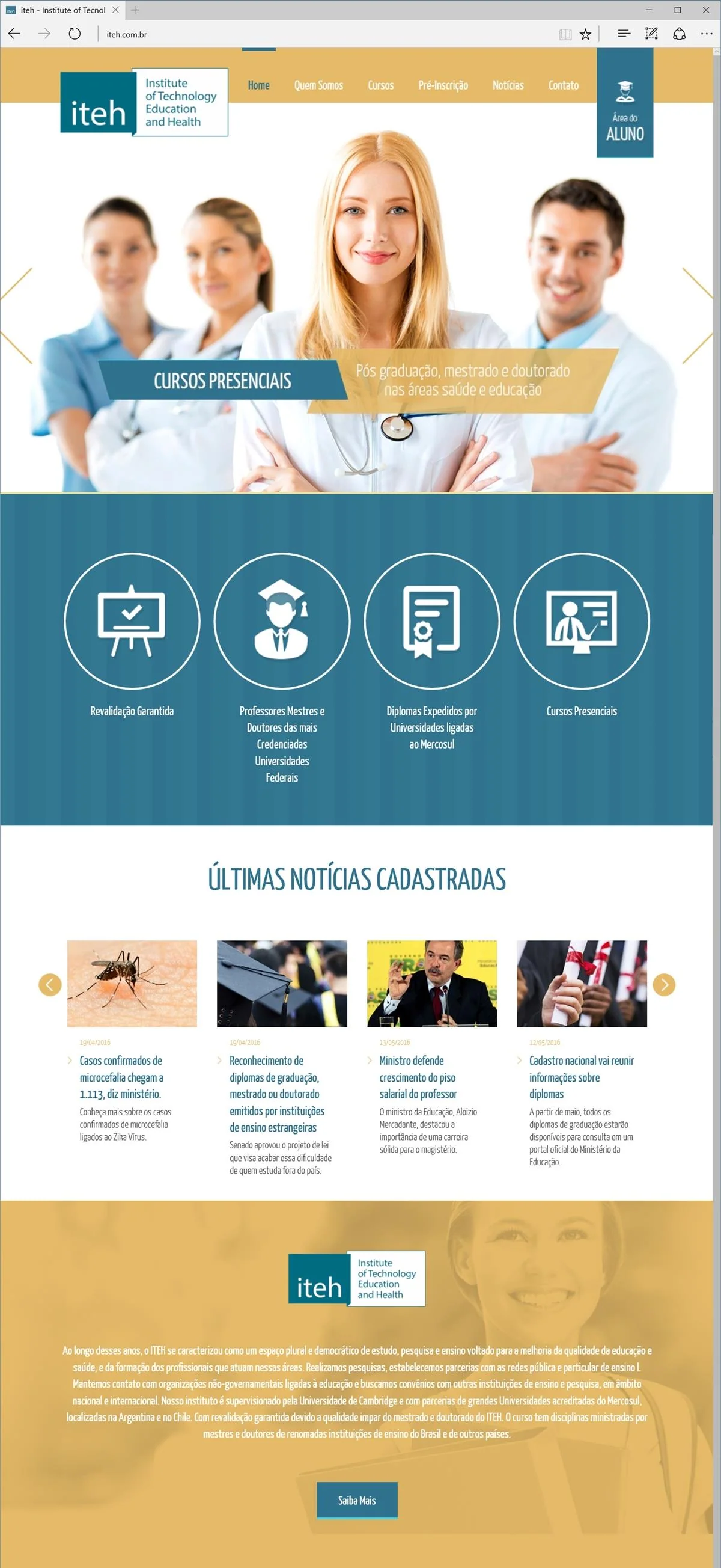 Projetos de Criar site: Layout da página Home - ITEH