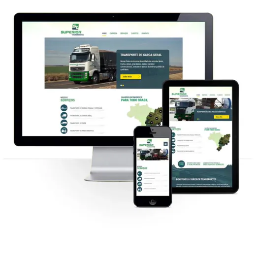 Layout responsivo do projeto de criação de sites: 