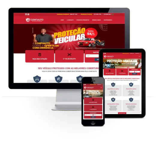 Layout responsivo do projeto de criação de sites: Responsividade aplicada no site da Confiauto