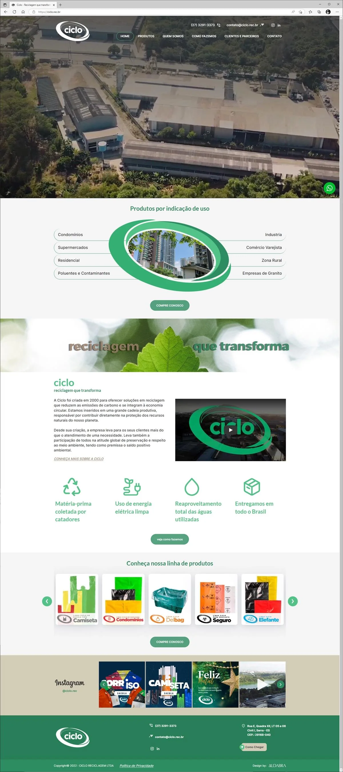 Projetos de Criar site: Layout da página inicial do site da Ciclo