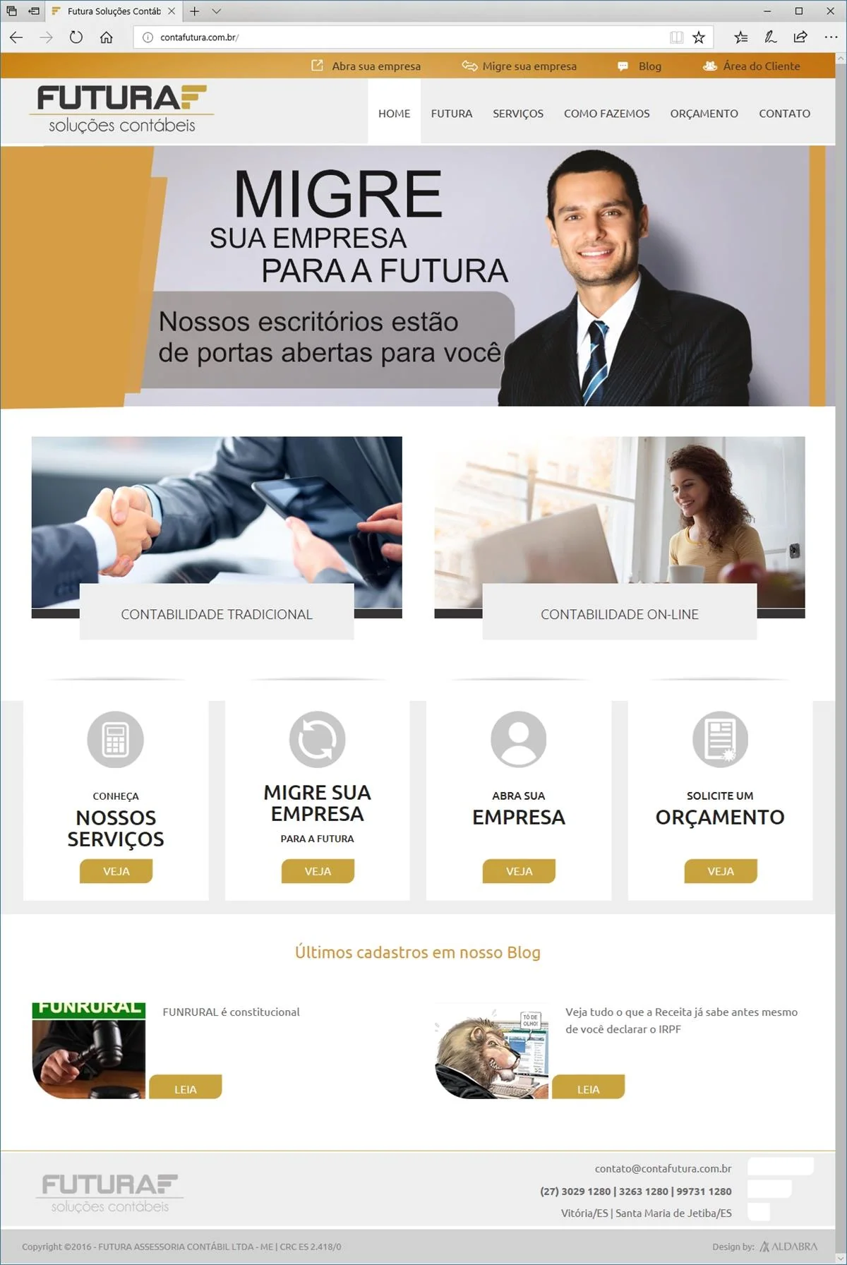 Projetos de Criar site: Layout da página Home - Futura Soluções Contábeis