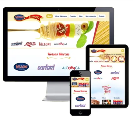 Layout responsivo do projeto de criação de sites: Layout Responsivo - Villoni Alimentos