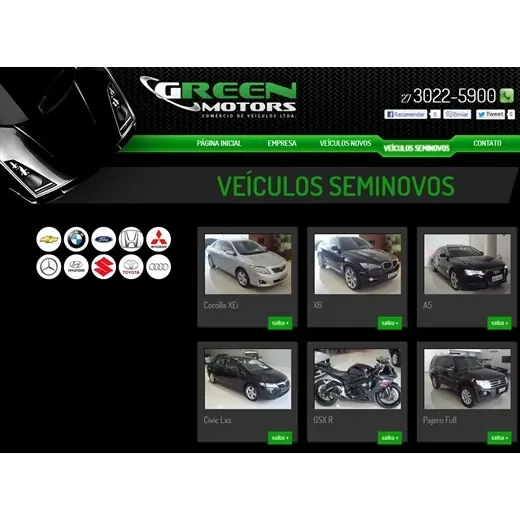 Layout responsivo do projeto de criação de sites: Seminovos