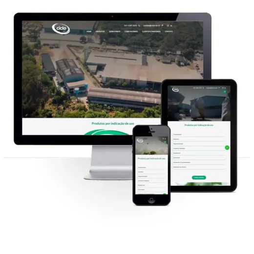 Layout responsivo do projeto de criação de sites: Criação de site responsivo para a empresa Ciclo