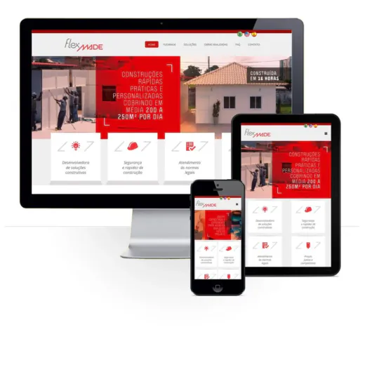 Layout responsivo do projeto de criação de sites: 