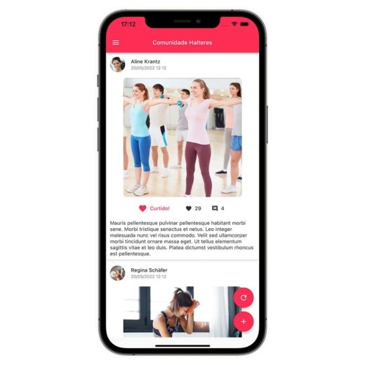 Layout responsivo do projeto de criação de sites: App Halteres
