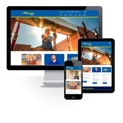 Layout responsivo do projeto de criação de sites: Responsividade aplicada no projeto de site da Rede Construir de BH