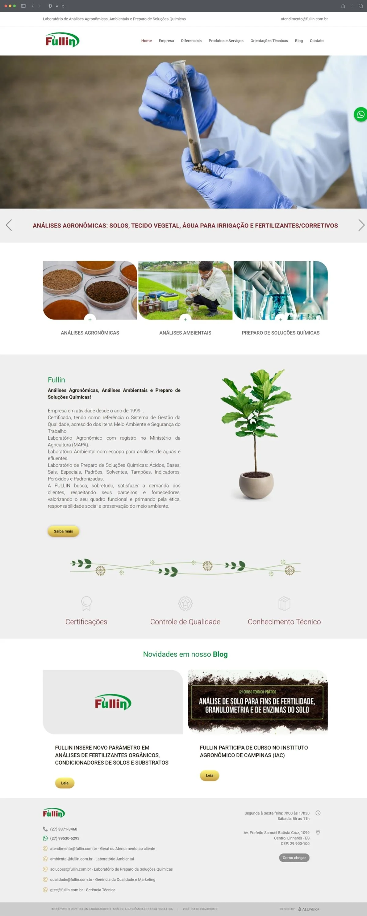 Projetos de Criar site: Layout da página inicial do site da Fullin