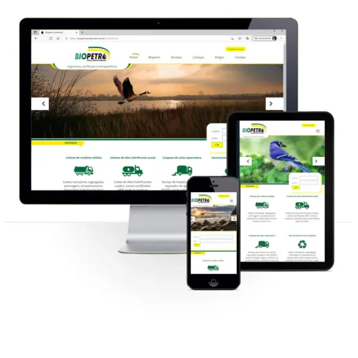 Layout responsivo do projeto de criação de sites: