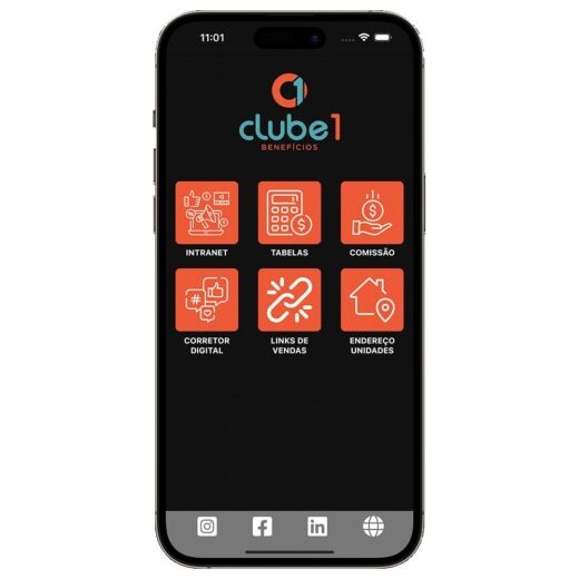 Layout responsivo do projeto de criação de sites: App Clube 1