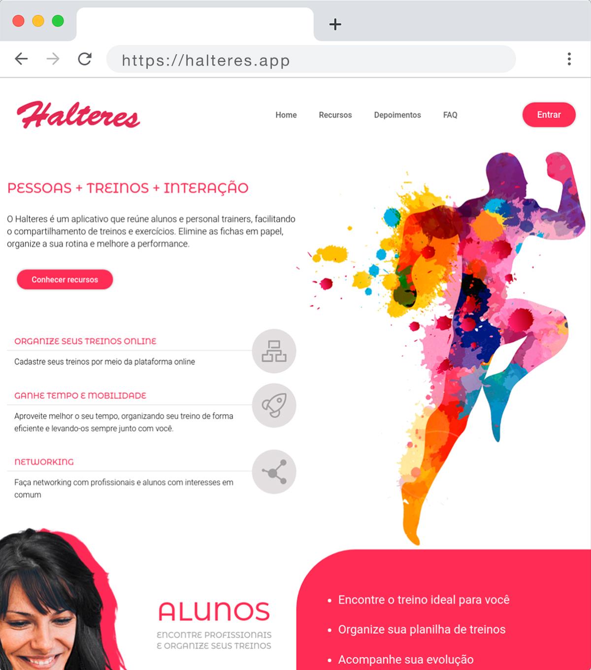 Projetos de App development: Website Halteres