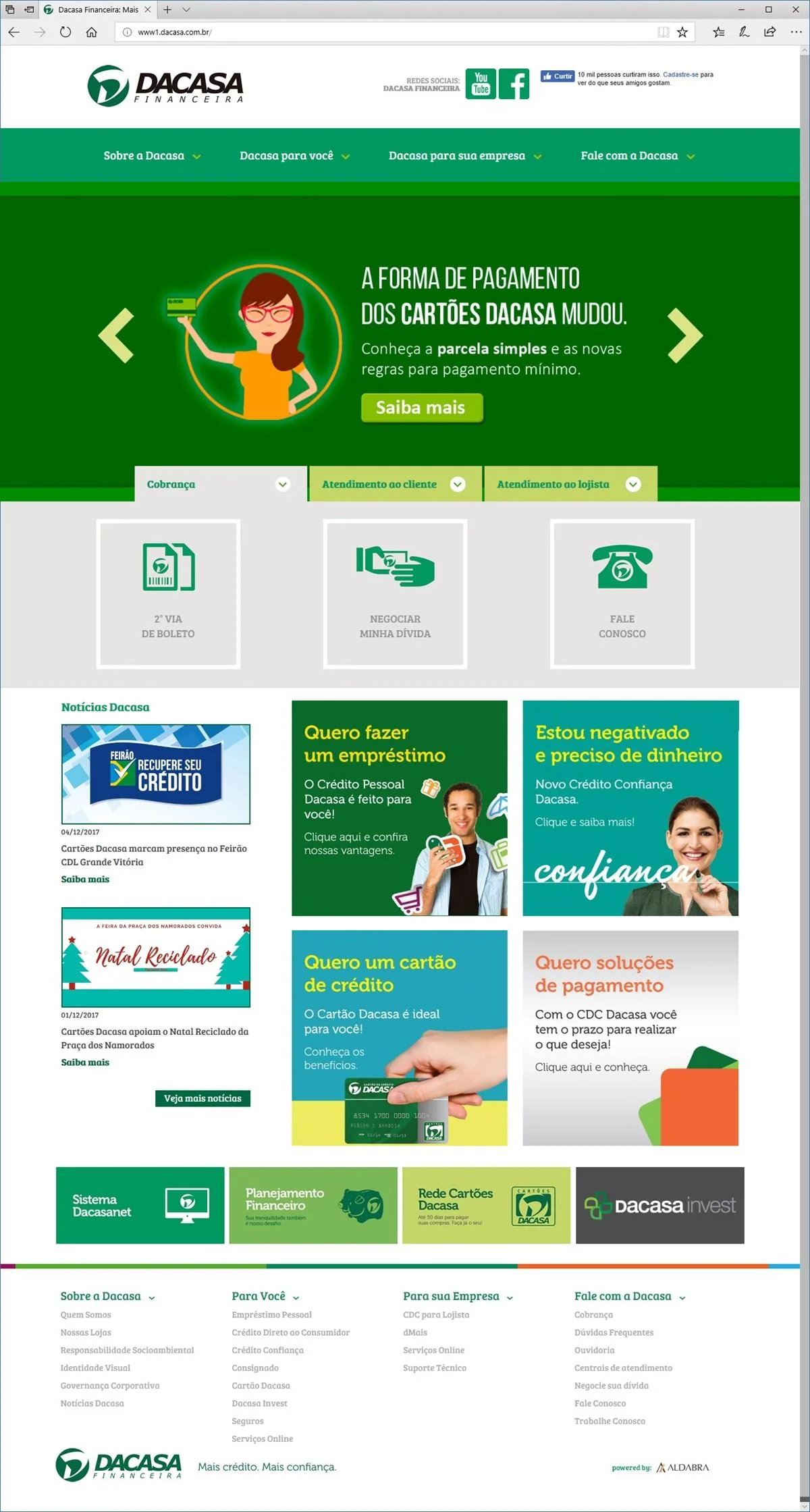 Projetos de Criar site: Layout da página inicial do site Dacasa Financeira