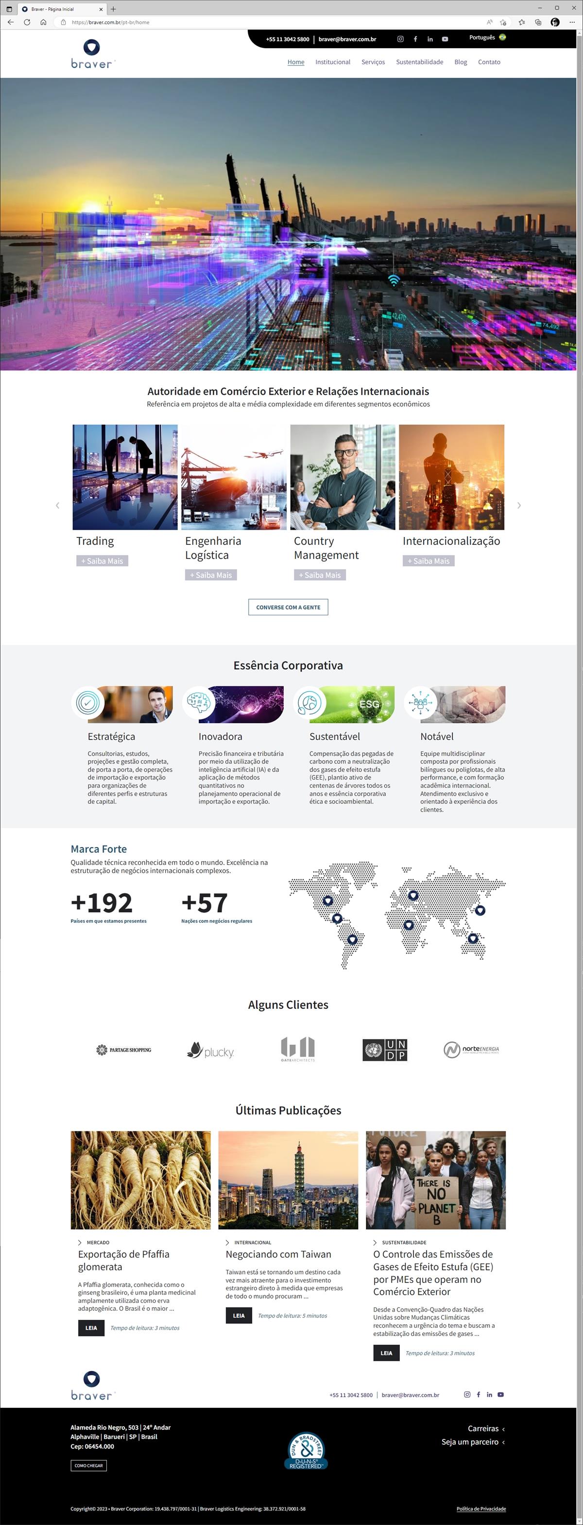 Projetos de Website-development: The website layout for Bravier company.