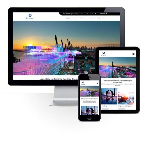 Layout responsivo do projeto de criação de sites: Responsive website layout for Bravier company.