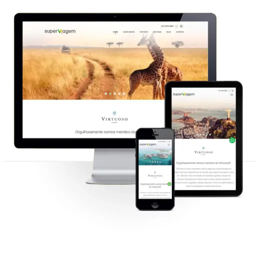 Layout responsivo do projeto de criação de sites: Responsividade aplicada na criação de site da empresa Superviagem