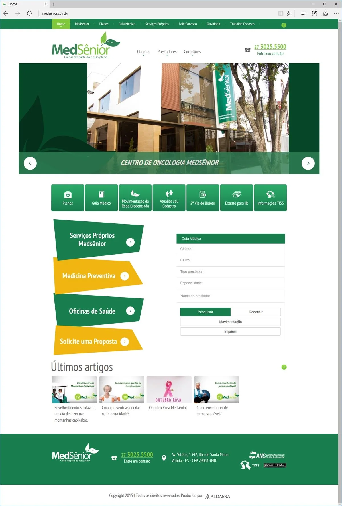 Projetos de Criar site: Layout da página Home - Medsênior