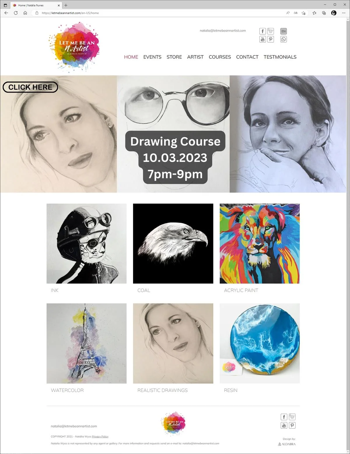 Projetos de Criar site: Layout da página inicial criada para o site Let me be an N Artist