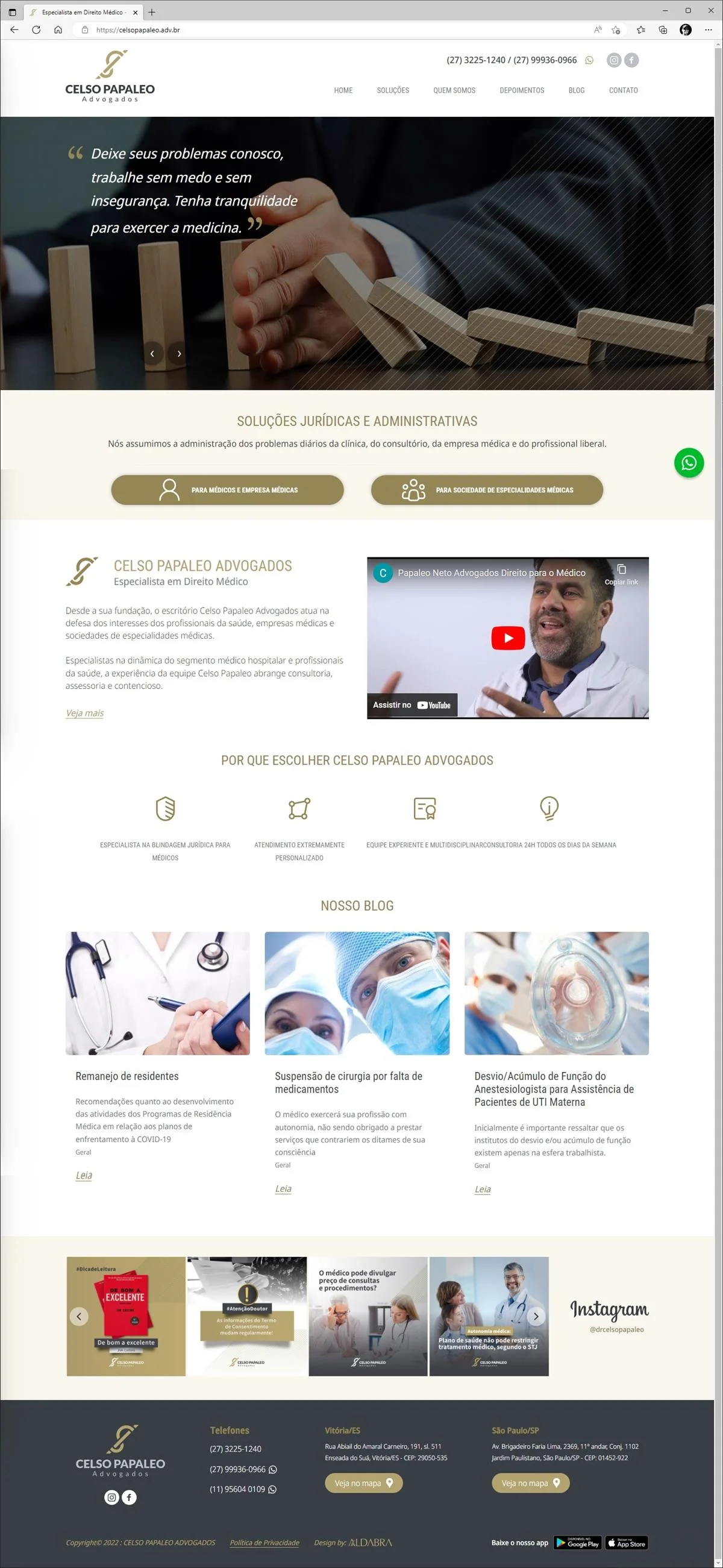 Projetos de Criar site: Layout da página inicial criado para o site Celso Papaleo Advogados