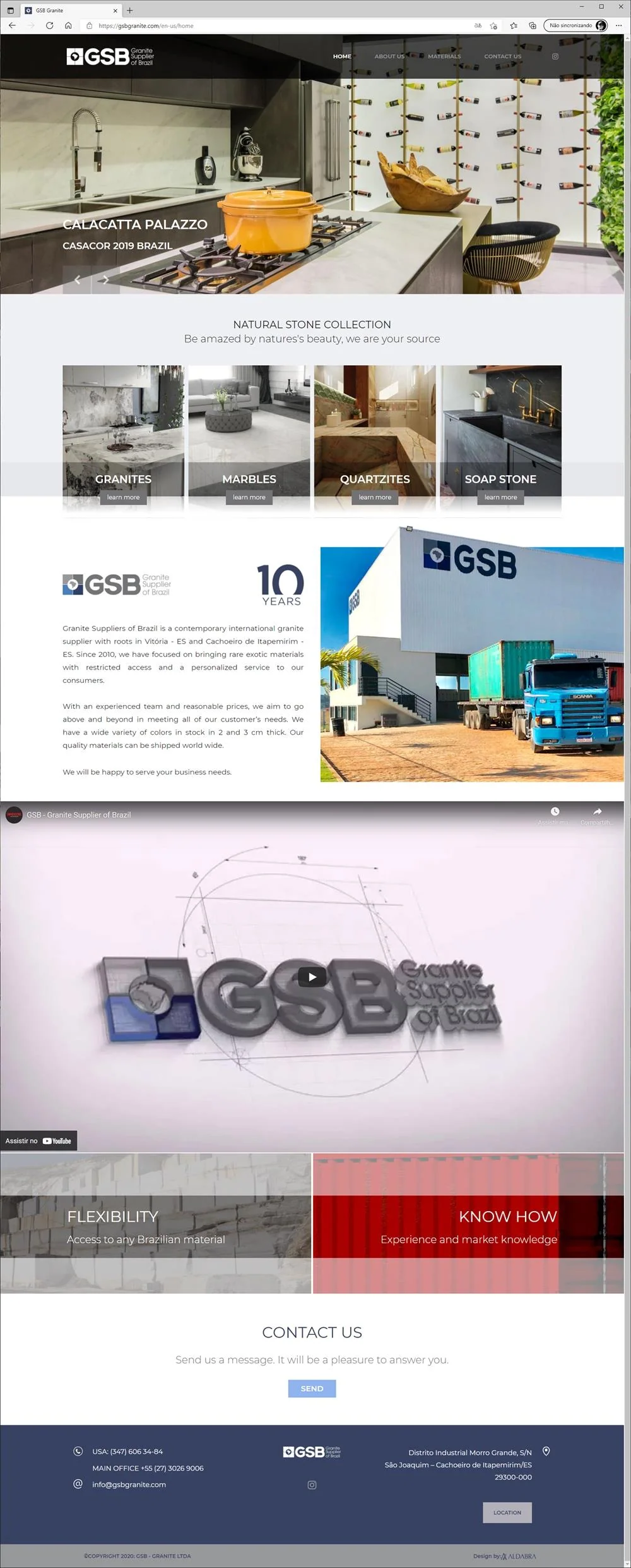 Projetos de Criar site: Design da homepage do site da empresa GSB Granite